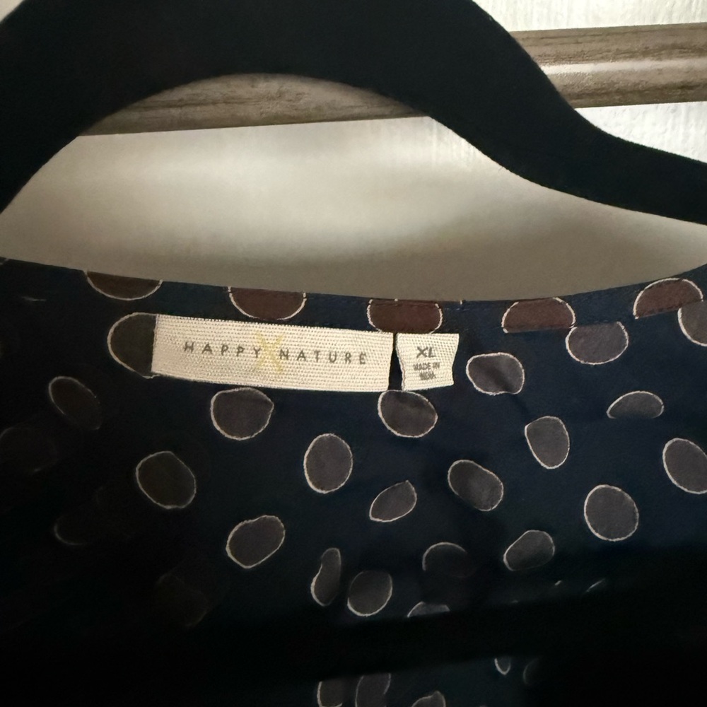 Unknown Brand Navy Wrap dress with Polka Dots - Picture 2 of 4